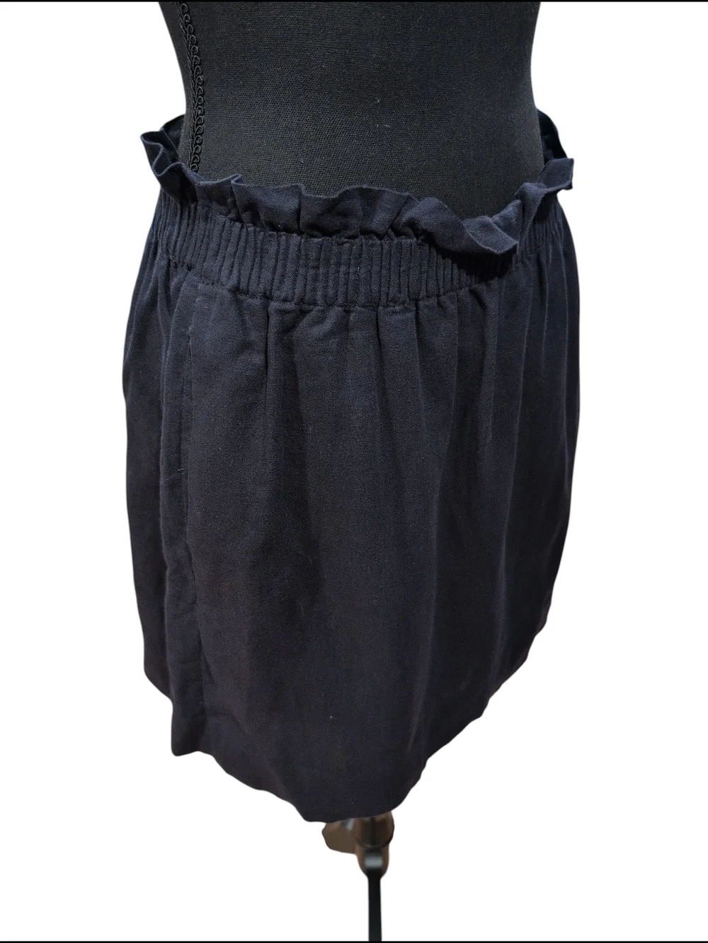 J.Crew Navy Linen Cotton Ruffle Mini Skirt Size 8